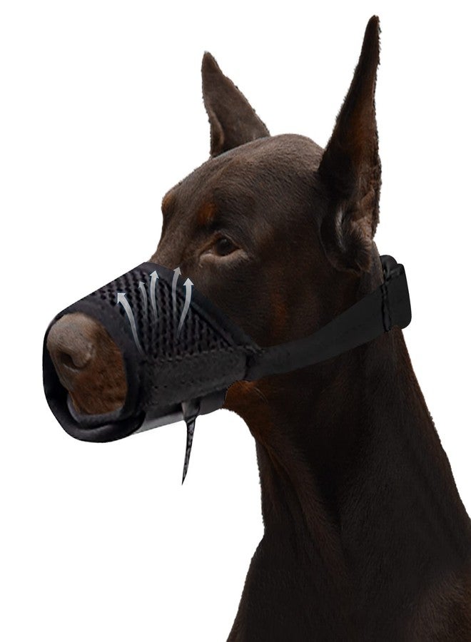Lxnoap Black Quick Muzzle for Small Dogs Mouth Cover Adjustable Drinkable Comfortable Breathable for Biting Barking Chewing Size L - Image 1