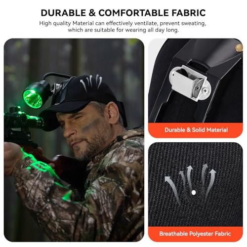 GearOZ Hunting Hat with Bracket, Hunter Cap for Headlamp Hunting Light for Coon Coyote Hog Turkey Duck Hunting, Black - Image 5