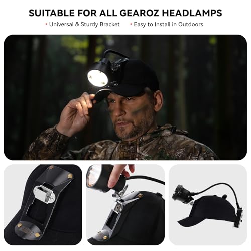 GearOZ Hunting Hat with Bracket, Hunter Cap for Headlamp Hunting Light for Coon Coyote Hog Turkey Duck Hunting, Black - Image 3
