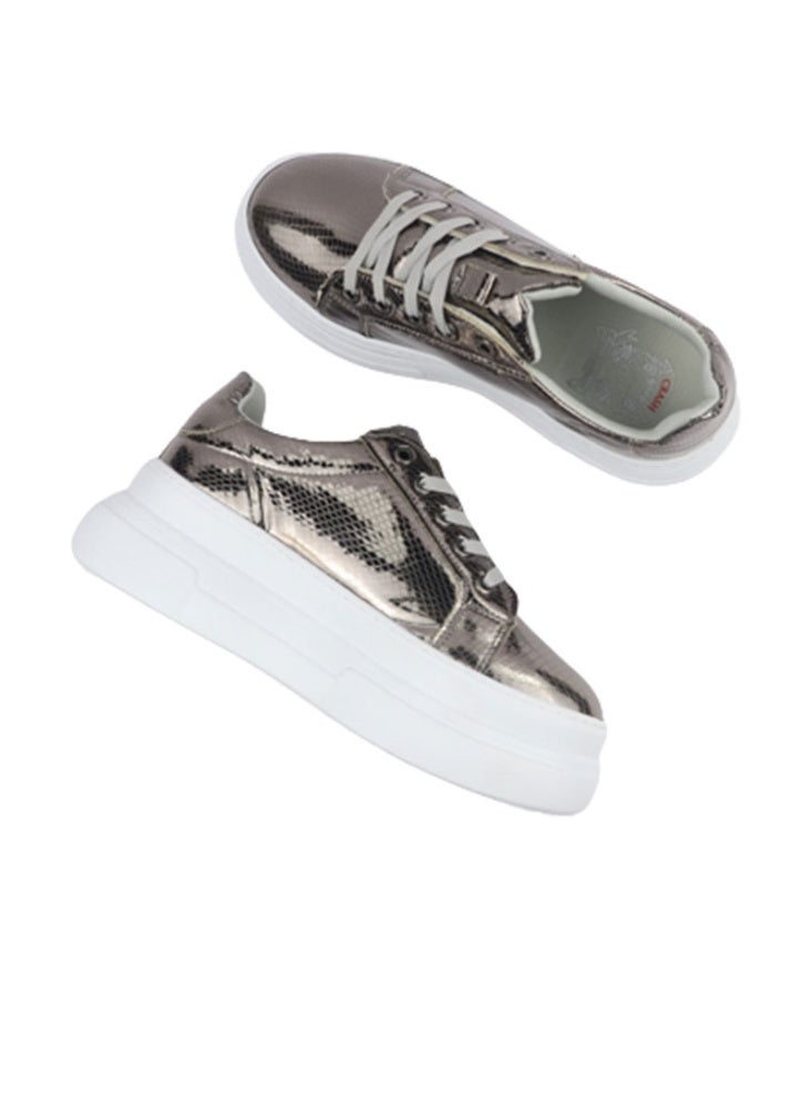 Crash Casual Metallic Leather Sneaker - Metal - Image 4