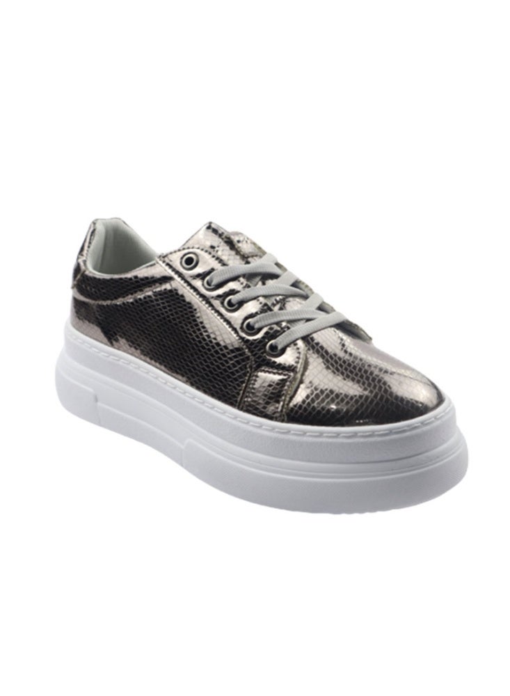 Crash Casual Metallic Leather Sneaker - Metal - Image 1