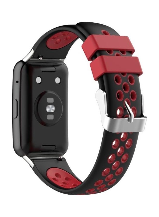 NIBEMINENT Replacement Strap for Huawei Watch Fit 18mm Black/Red  - Image 3