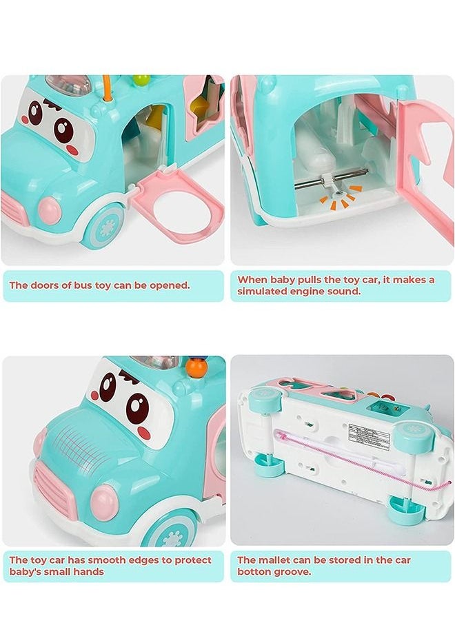 BAYBEE - Baybee Multi-Functional Bus Toys for Kids Bus Xylophone for kids With Shape Sorting Toy Rollers Counting Beads Push Pull Along Toys Musical Sound Toy Learning Educational Push Toys for Kids Boys Girls - Image 1