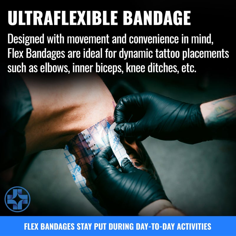 Saniderm Flex Tattoo Aftercare Bandage (New) (3 Sheets, 6 in x 8 in) â€“ Convenient, Faster Tattoo Healing and Protection â€“ Sterile, Waterproof, Ultra Flexible, Tatoo Aftercare Wrap â€“ Matte Finish - Image 3