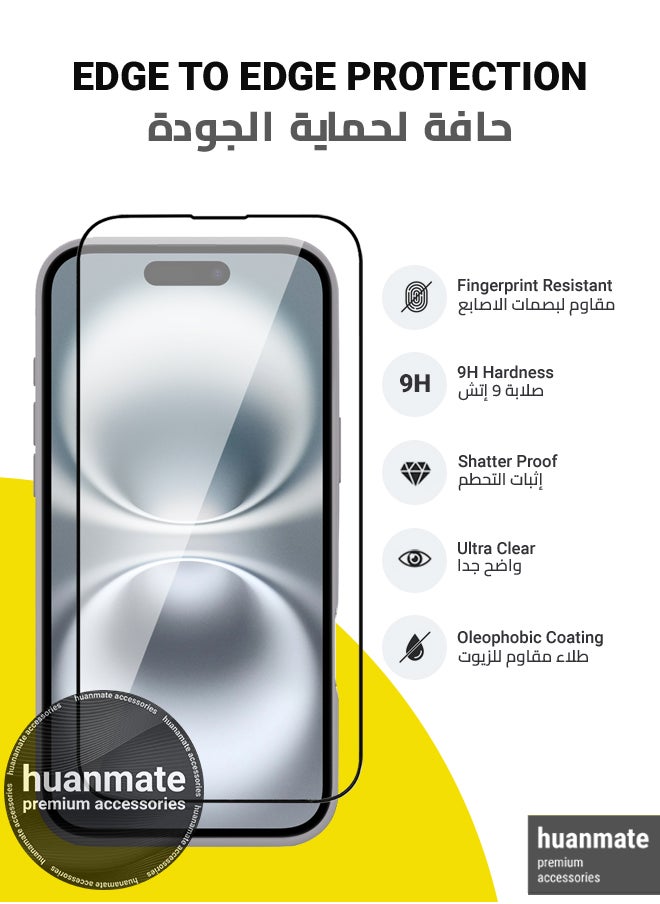 huanmate - 2 in 1 Apple iPhone 16 Magsafe Protection Pack - Ultra Clear Shockproof Case & Edge-to-Edge Screen Protector, 360 Degree Protection, Back Cover & Screen Protector for Apple iPhone 16 - Image 1