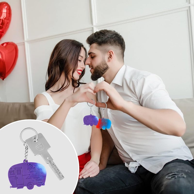 dooda Camper Resin Molds Silicone,RV Keyring Silicone Molds for Resin, Couples Camping Gifts for Men Women, Coating Epoxy for Camper Travel Trailers Accessories, Keychain Ring not Included - Image 2