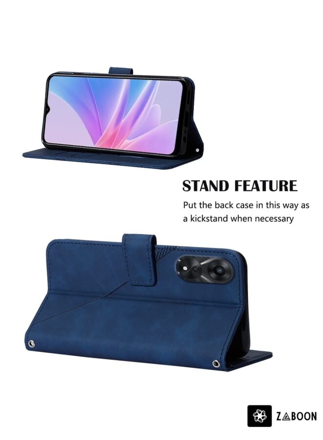 Zaboon Protective Case For iPhone 14 Skin Feel Crocodile Magnetic Clasp Leather - Image 4