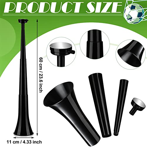 Kathfly 4 Pcs Vuvuzelas Stadium Soccer Horn 236 Inch Collapsible Hockey Blow Stadium Noise Maker Loud Sound Handheld Sports Horns Noisemaker for Sports Football Events Parties AccessoriesBlack - Image 5