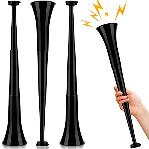 Kathfly 4 Pcs Vuvuzelas Stadium Soccer Horn 236 Inch Collapsible Hockey Blow Stadium Noise Maker Loud Sound Handheld Sports Horns Noisemaker for Sports Football Events Parties AccessoriesBlack - Image 1