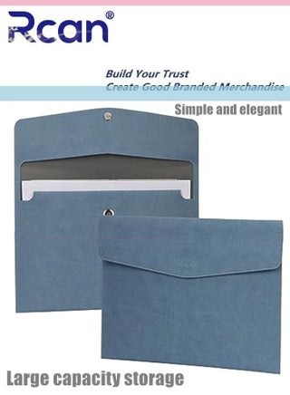 Pu Leather A4 File Bag Multi Functional Portable Large Capacity Waterproof Information Bag Envelope Type Magnetic Suction Snap File Storage Folder Business Bag Suitable for School Office Home - view 2