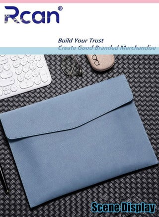 Pu Leather A4 File Bag Multi Functional Portable Large Capacity Waterproof Information Bag Envelope Type Magnetic Suction Snap File Storage Folder Business Bag Suitable for School Office Home - view 3