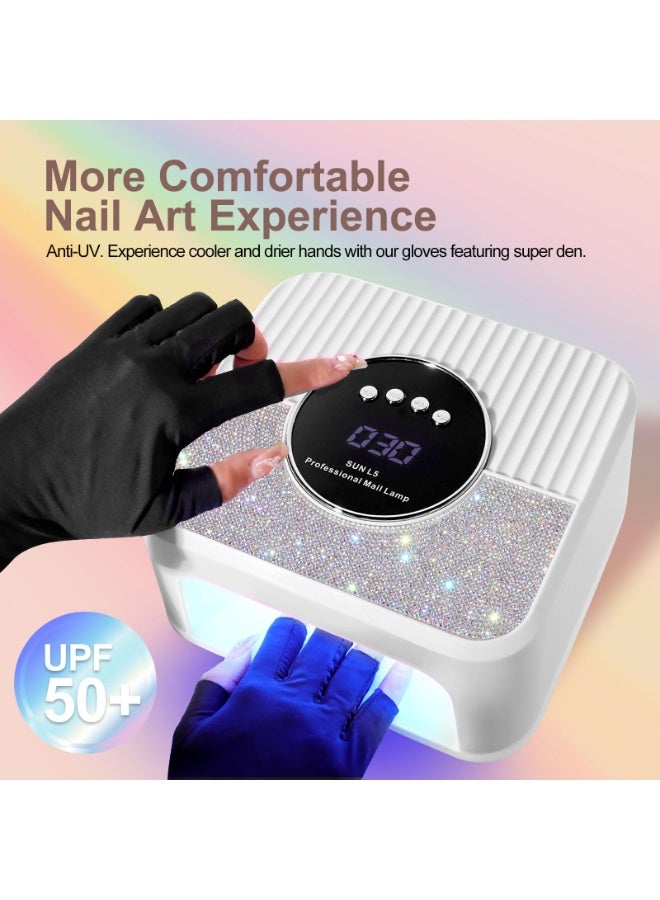 YelaJoy UV LED Nail Lamp Kit for Gel Polish Professional Fast Curing White Dryer Light Set with Protection Gloves Nail Art Cure Machine for Manicure Pedicure at Home and Salon - Image 5