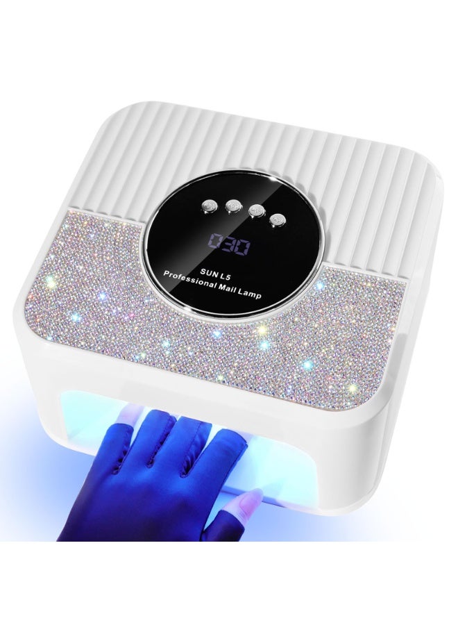 YelaJoy UV LED Nail Lamp Kit for Gel Polish Professional Fast Curing White Dryer Light Set with Protection Gloves Nail Art Cure Machine for Manicure Pedicure at Home and Salon - Image 1