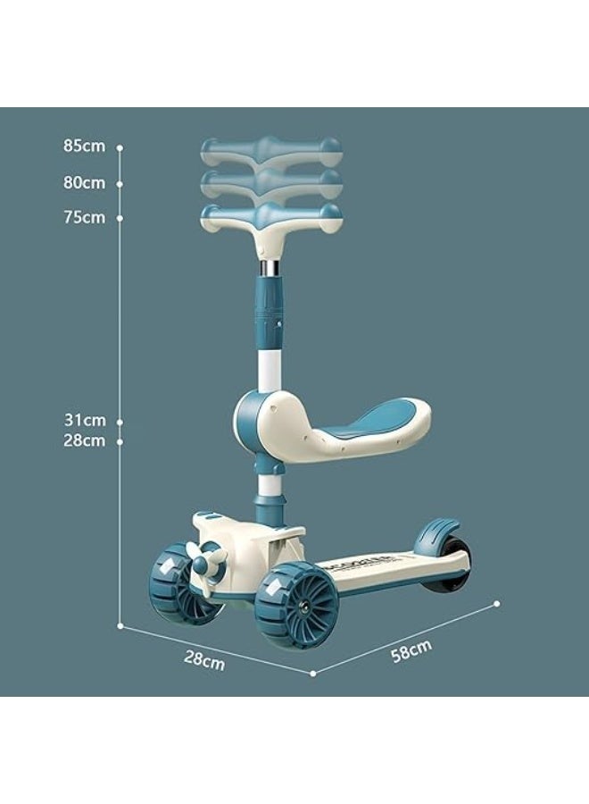 3-Wheel Kids Scooter with LED Wheels & Stable Lean-to-Steer Design | Adjustable Height & Foldable | Portable & Easy to Carry | Indoor & Outdoor Fun | For Girls & Boys | Assorted Colour - Image 2