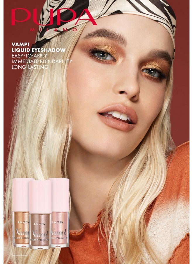Pupa Milano Vamp! Liquid Eyeshadow - Shimmer Finish, Ultra-Adherent, and Lightweight - Ophthalmologically Tested - 011 Mocha - 0.13 oz - Image 3