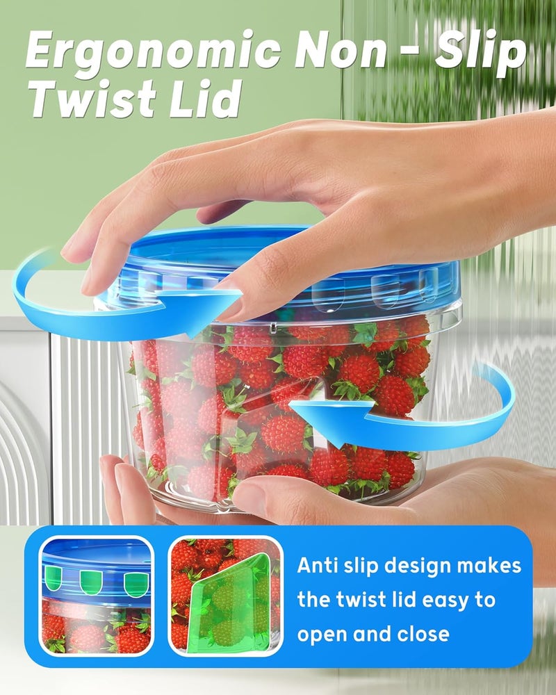 BiuLeon 6 Pack 17oz Freezer Storage Containers with Twist Top Lids - BPA Free and Reusable - Image 3