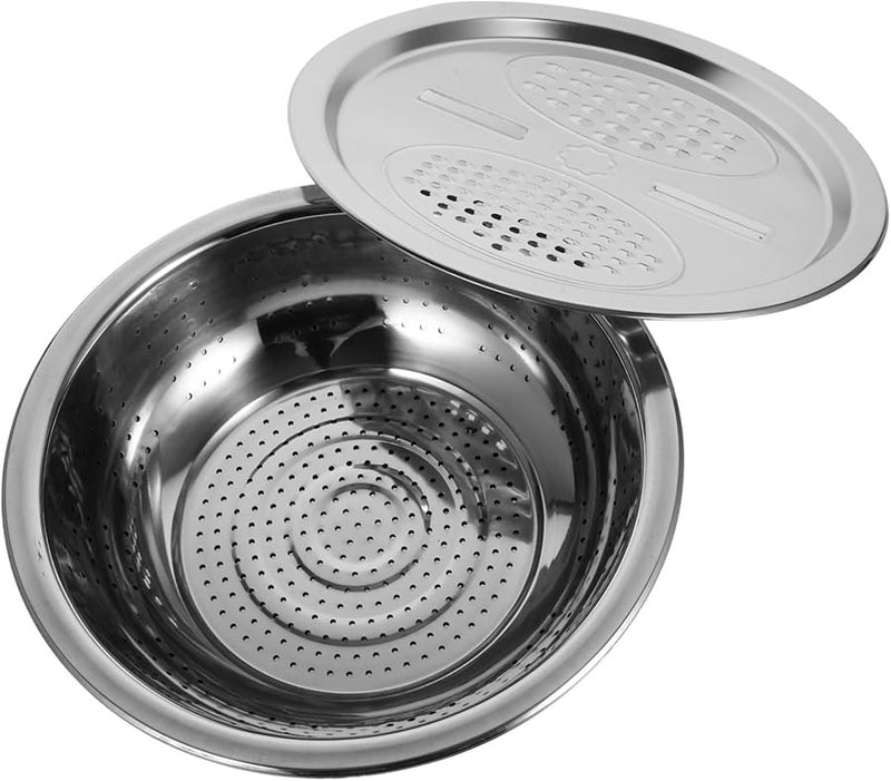 Multifunctional Stainless Steel Grater Set with Colander Basin for Vegetable Slicing and Food Prep - Image 1
