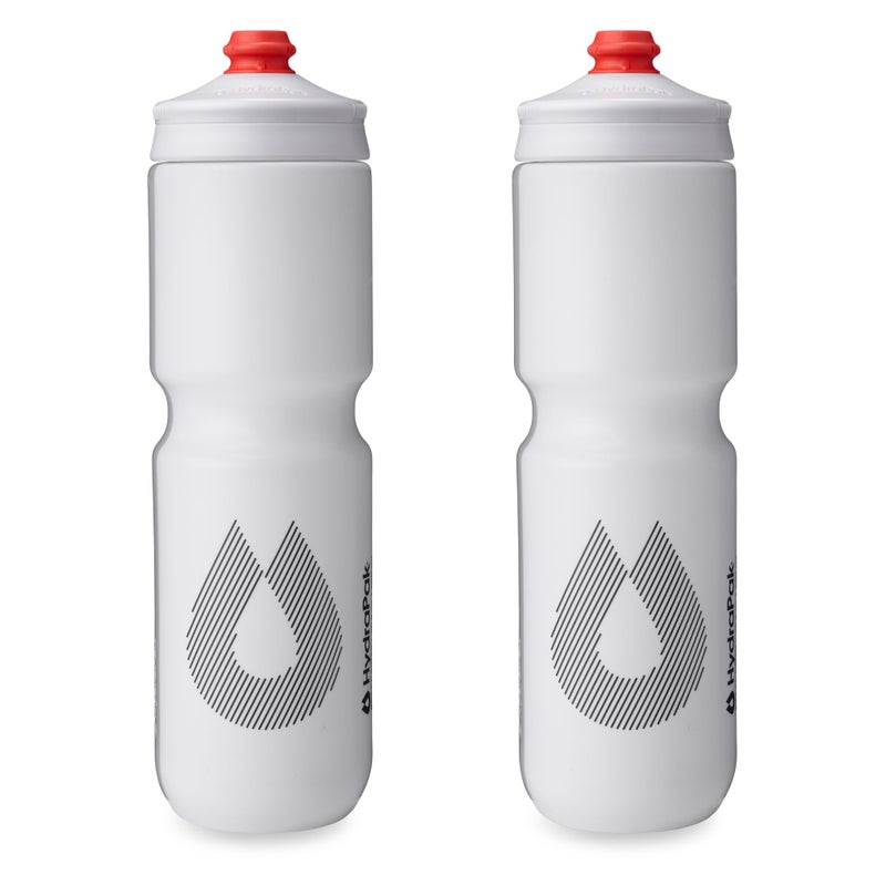 HydraPak | Polar Bottle - Breakaway Surge Lightweight Bike Water Bottle 2-Pack - High Flow, Cycling & Sports Squeeze Bottle (White, 880ml / 30oz) - Image 1