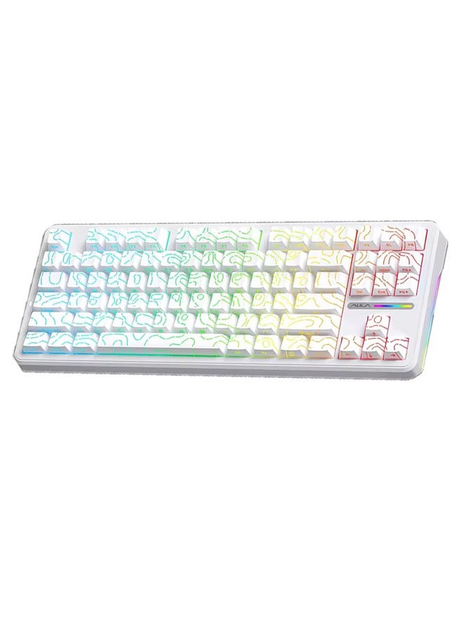 AULA F87 PRO Wireless Mechanical Keyboard 10000mAh battery,80% TKL Custom Hot Swappable Keyboard, Gasket Mount Gaming Keyboard with PBT Keycaps, Kaihua Jizhi Axis Switch,2.4GHz/USB-C/BT5.0 RGB Backlit Mechanical Keyboard  - Image 1
