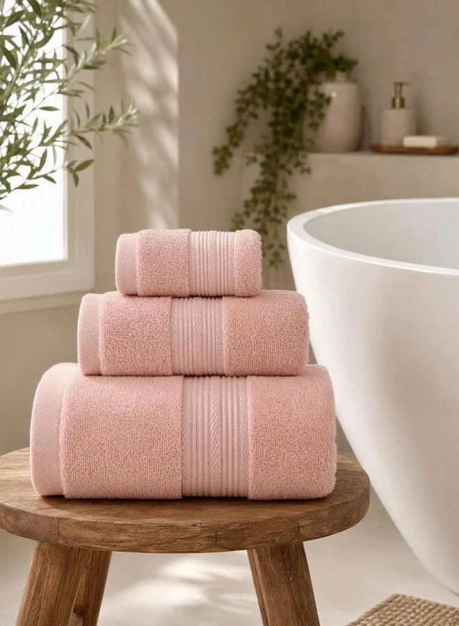 Styli Pack Of 3 - Pink Solid Bath Towels