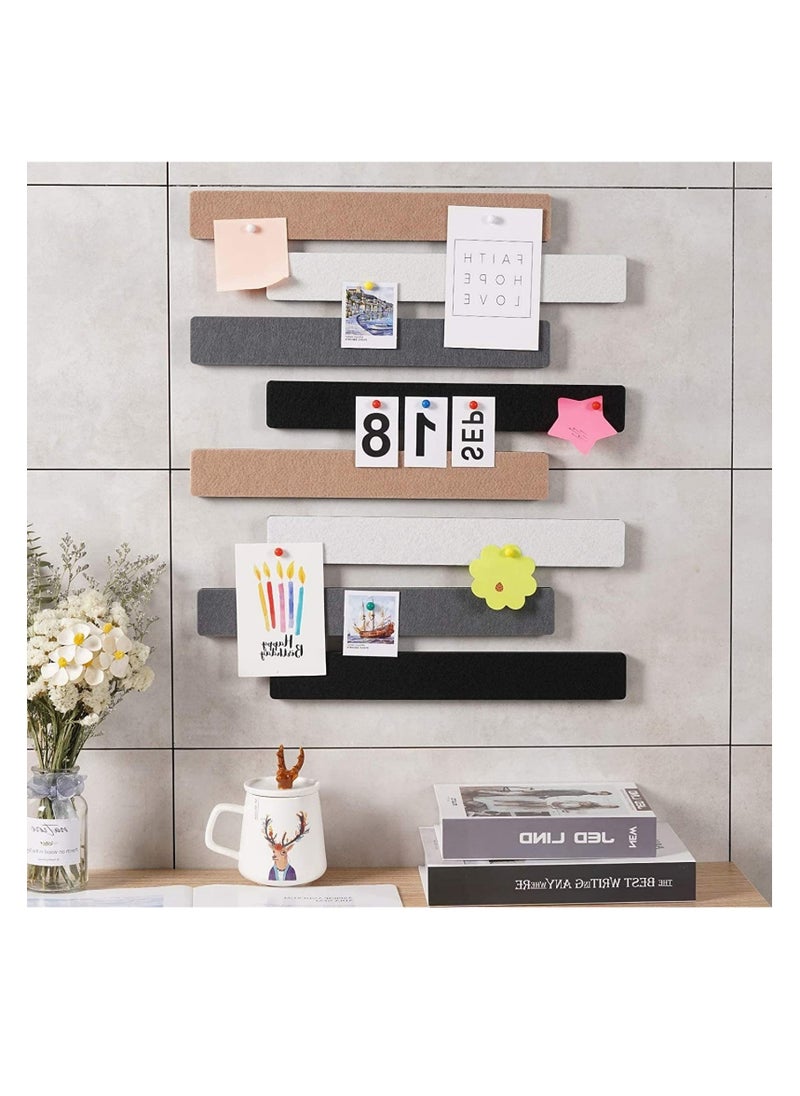 NOVOLAN NOVOLAN Felt Pin Board Bar Strips Bulletin Board, 8-Piece Set Self-Adhesive Memo Boards, 5*33*1.2cm Lightweight Bulletin Strips with 50 Pins, Damage-Free Wall-Mounting for Notes, Photos, & Schedules  - Image 3