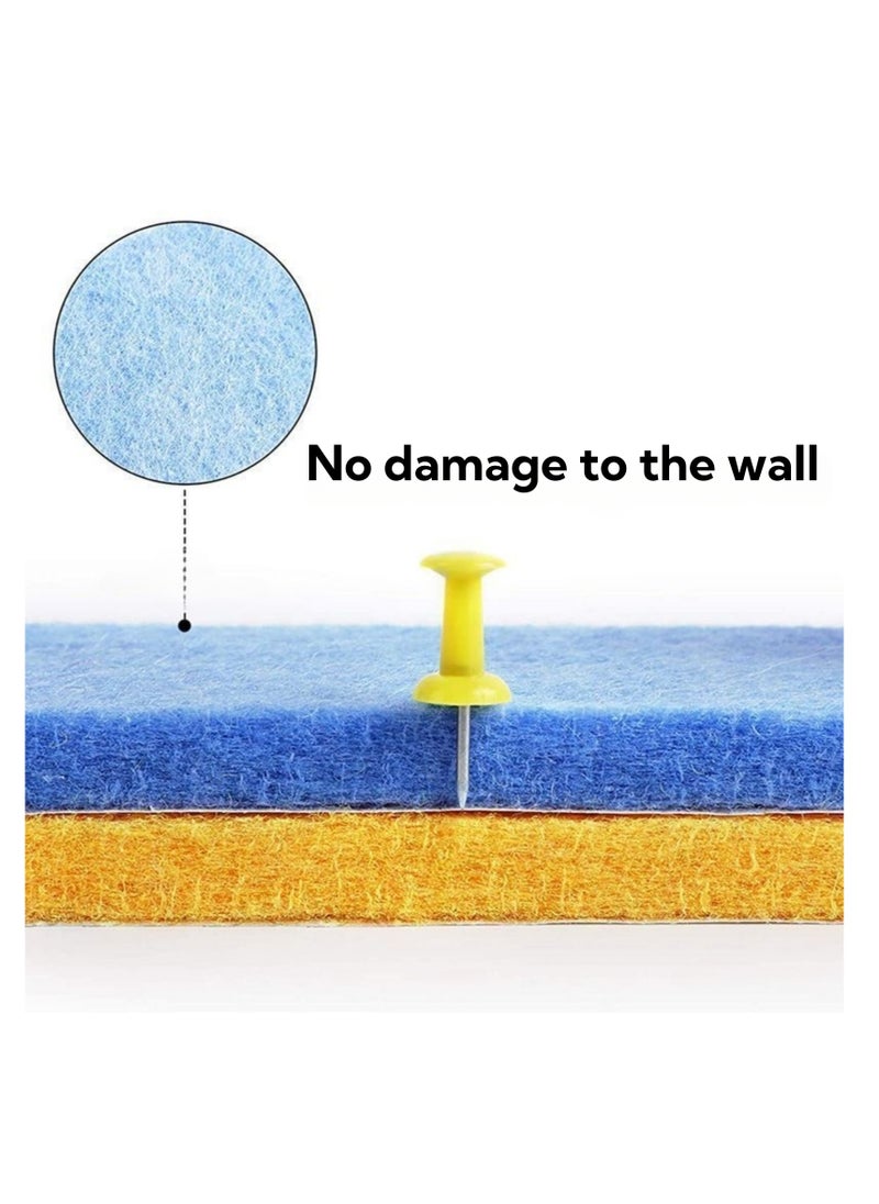 NOVOLAN - NOVOLAN Felt Pin Board Bar Strips Bulletin Board, 8-Piece Set Self-Adhesive Memo Boards, 5*33*1.2cm Lightweight Bulletin Strips with 50 Pins, Damage-Free Wall-Mounting for Notes, Photos, & Schedules - Image 1