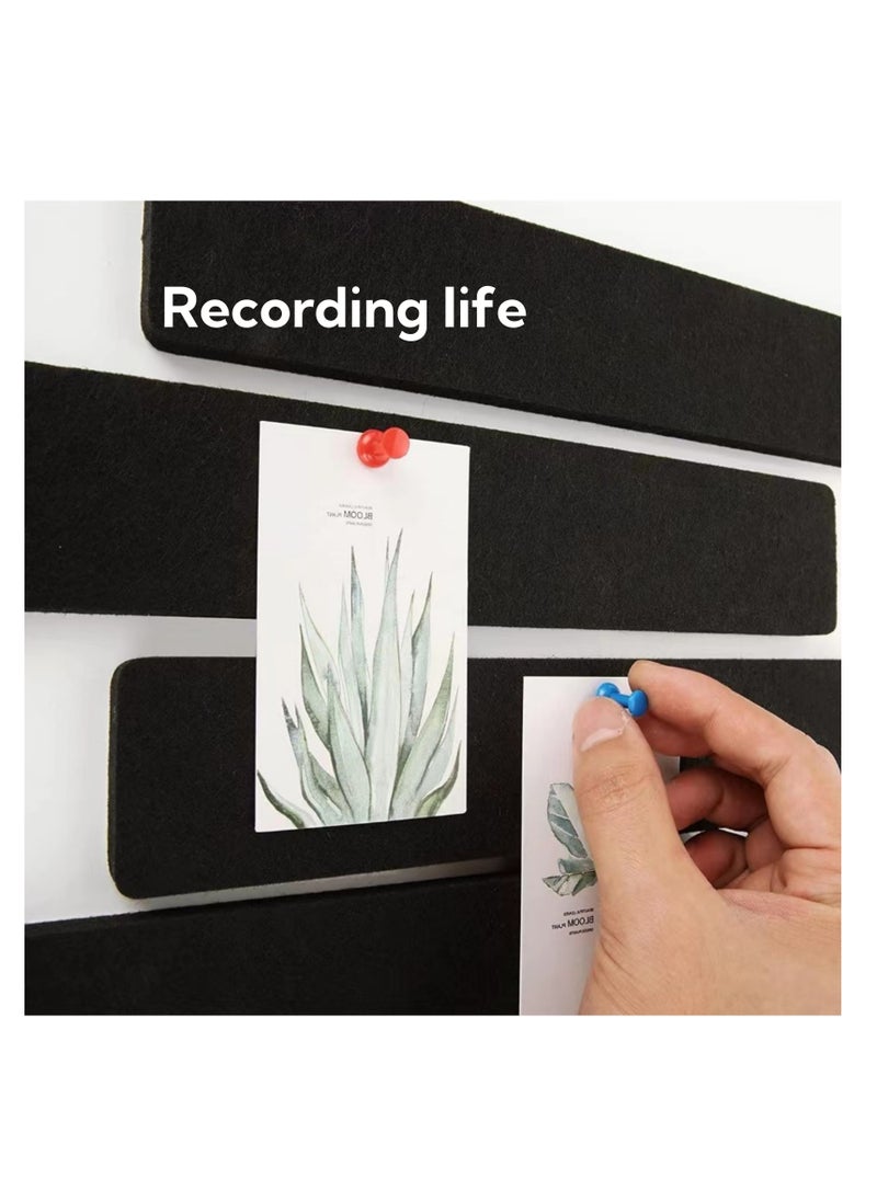 NOVOLAN - NOVOLAN Felt Pin Board Bar Strips Bulletin Board, 8-Piece Set Self-Adhesive Memo Boards, 5*33*1.2cm Lightweight Bulletin Strips with 50 Pins, Damage-Free Wall-Mounting for Notes, Photos, & Schedules - Image 1