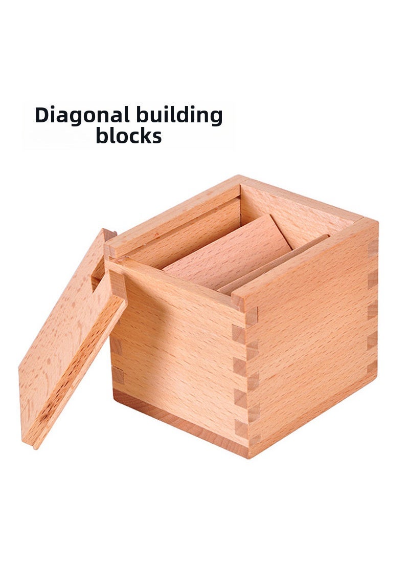 Classical wooden educational toys Kong Ming lock Luban ball Qisi miaoxiao put four organs magic box mysterious treasure box Oblique building blocks 