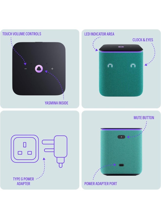 Yango Yasmina Midi | Smart AI Speaker | Premium Sound, Deep Bass & Stereo Pairing | Speaks English & Arabic | YangoPlay unlimited Movies, Series, Music, Quran | Kids Teacher & Translator | Emerald - Image 4