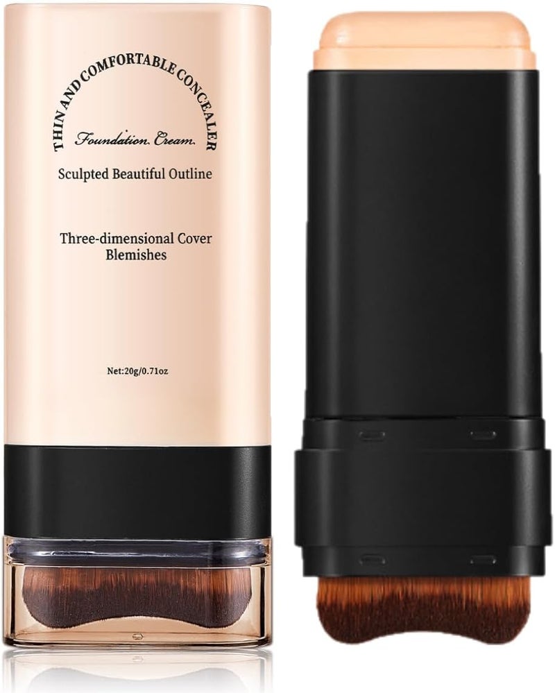 Makeup Foundation Brush Concealer Slightly Transparent Foundation Pencil Foundation Cream for Mixed Complexion 03 Warm Beige