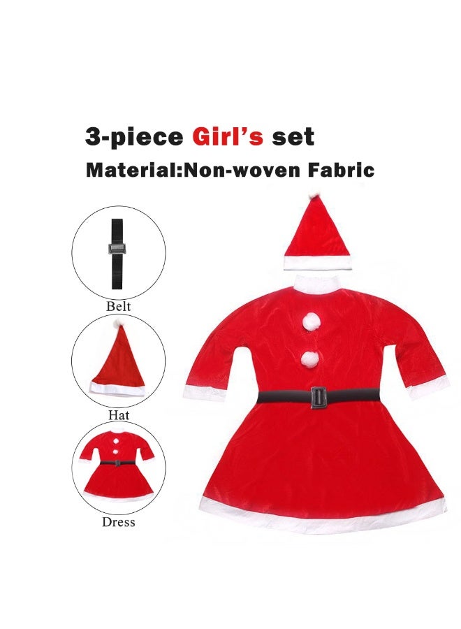 المنزل الذكي هوم سمارت زي بابا نويل للبنات - زي بابا نويل، قبعة، وحزام، إطلالة بابا نويل كاملة لحفلات عيد الميلاد والتنكر. - Image 2