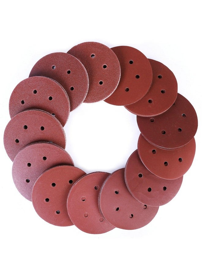 لوتفانسي مجموعة ورق الصنفرة LotFancy 130 قطعة، 6 بوصات، 6 فتحات، 40 و60 و80 و100 و120 و180 و240 و320 و400 و800 و1000 و1500 و2000 - وسادات الصنفرة المدارية، وورق الصنفرة الدائري بخطاف وحلقة - Image 1