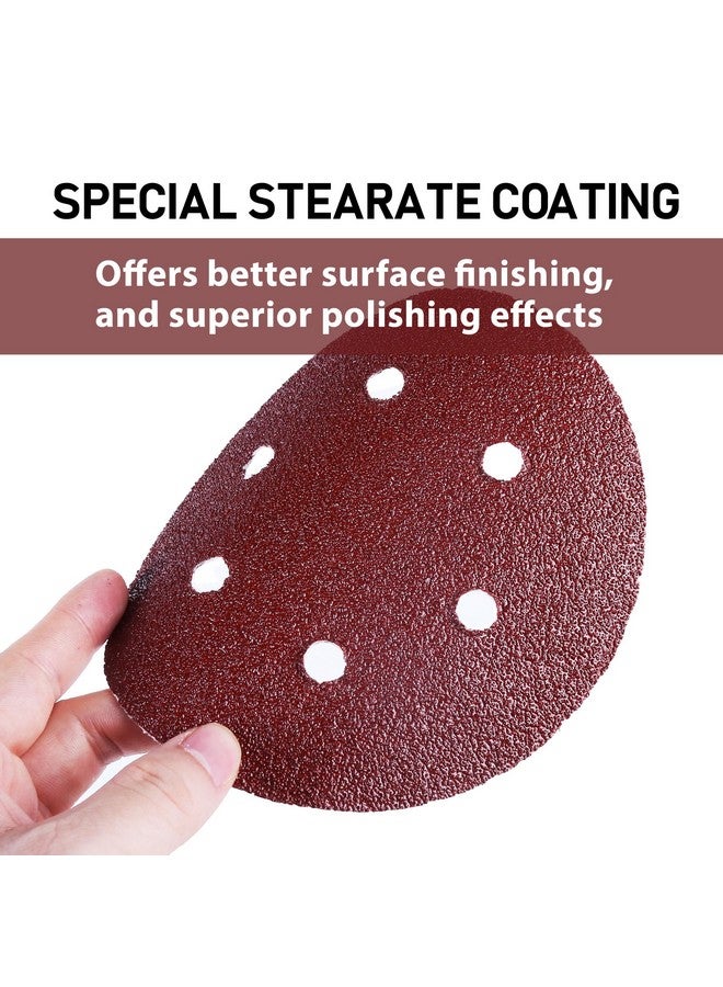 لوتفانسي مجموعة ورق الصنفرة LotFancy 130 قطعة، 6 بوصات، 6 فتحات، 40 و60 و80 و100 و120 و180 و240 و320 و400 و800 و1000 و1500 و2000 - وسادات الصنفرة المدارية، وورق الصنفرة الدائري بخطاف وحلقة - Image 5