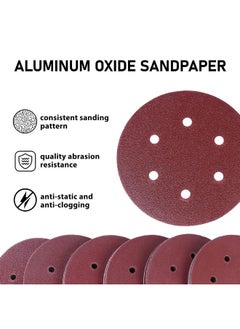 LotFancy LotFancy 130PCS Sanding Discs 6 Inch 6 Hole, 40 60 80 100 120 180 240 320 400 800 1000 1500 2000 Grit Sandpaper Assortment - Orbital Sander Pad, Hook and Loop Round Sand Paper  - Image 3