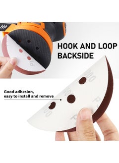 LotFancy LotFancy 130PCS Sanding Discs 6 Inch 6 Hole, 40 60 80 100 120 180 240 320 400 800 1000 1500 2000 Grit Sandpaper Assortment - Orbital Sander Pad, Hook and Loop Round Sand Paper  - Image 4