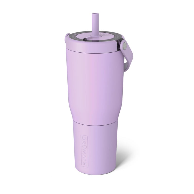 برميت ريسا 35 أونصة 100 كوب سفر مقاوم للتسرب مع مقبض وشفاطة مرنة وشفاطة سوفت سيب غلاف سيليكون للمتانة حاملة أكواب من الفولاذ المقاوم للصدأ صديقة للسفر لافندر