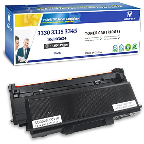VICTORSTAR 3330 3335 3345 Remanufactured Toner Cartridge【Extra High Capacity】 15000 Pages Black for Xerox Phaser 3330 3330dni Xerox WorkCentre 3335 3335dni 3345 3345dni Laser Printers - Image 1