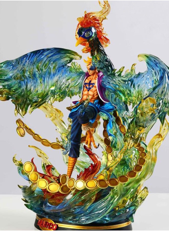 One Piece One Piece Whitebeard Captain Marco Action Figure Decorative Resin Sculpture Home Decor Statue, Art Figurine Home Ornament Decoration for Office, Living Room, Bedroom, Book Shelf, TV Cabinet, Desktop  - Image 4