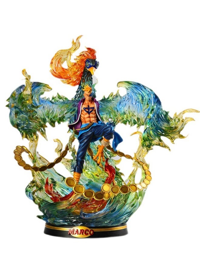 One Piece One Piece Whitebeard Captain Marco Action Figure Decorative Resin Sculpture Home Decor Statue, Art Figurine Home Ornament Decoration for Office, Living Room, Bedroom, Book Shelf, TV Cabinet, Desktop  - Image 2
