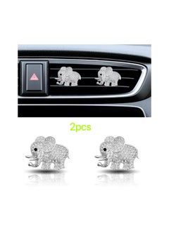 2PCS Crystal Diamond Car Air Vent Clip, Elephant Bling Charms Crystal Car Air Vent Clip Car Freshening Diffuser, Bling Car Interior Decorative Accessories for Women Girls