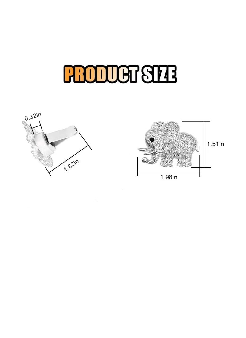 Generic - 2PCS Crystal Diamond Car Air Vent Clip, Elephant Bling Charms Crystal Car Air Vent Clip Car Freshening Diffuser, Bling Car Interior Decorative Accessories for Women Girls - Image 1
