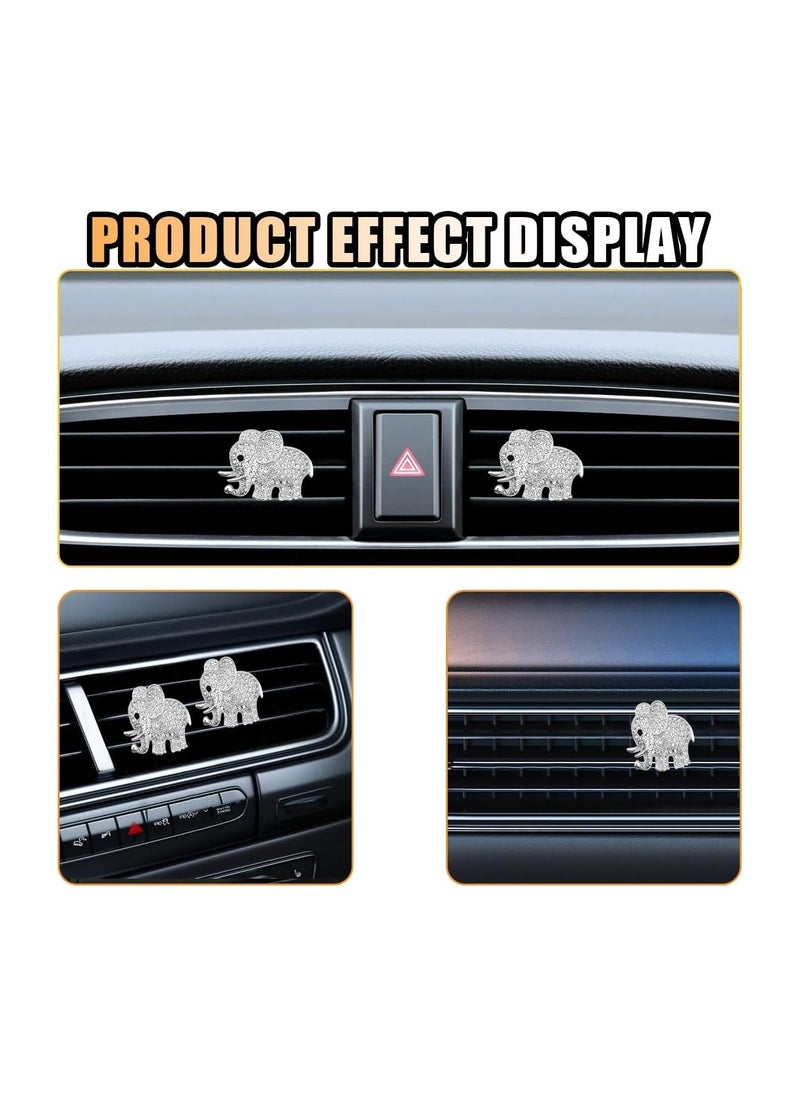 Generic - 2PCS Crystal Diamond Car Air Vent Clip, Elephant Bling Charms Crystal Car Air Vent Clip Car Freshening Diffuser, Bling Car Interior Decorative Accessories for Women Girls - Image 1