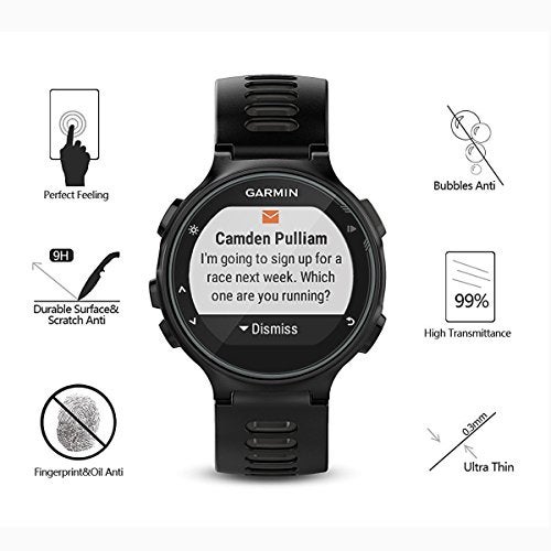 AKWOX (Pack of 4) Tempered Glass Screen Protector for Garmin Forerunner 735XT, [0.3mm 2.5D High Definition 9H] Premium Clear Screen Protective Film for Garmin Forerunner 735XT - Image 2