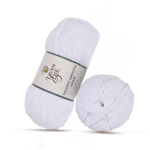 Hobby Lobby Yarn Bee 4 Medium Soft Skein 161 Yards of Polyester Yarn for Crocheting Blankets Hats More Craft Supplies for Handcrafting White - Image 1