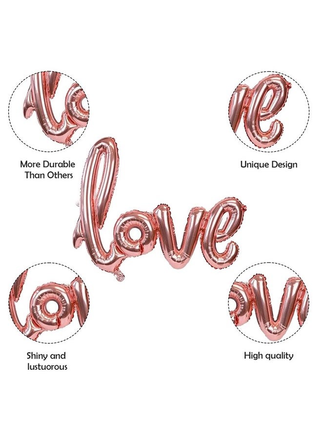 Party Propz Party Propz Valentine Decoration Items -Pack of 11pcs Anniversary Decoration Items | With Rose Gold Heart & Love Foil Balloons | Balloons For Decoration, Happy Anniversary Balloons, Birthday Balloons  - Image 3