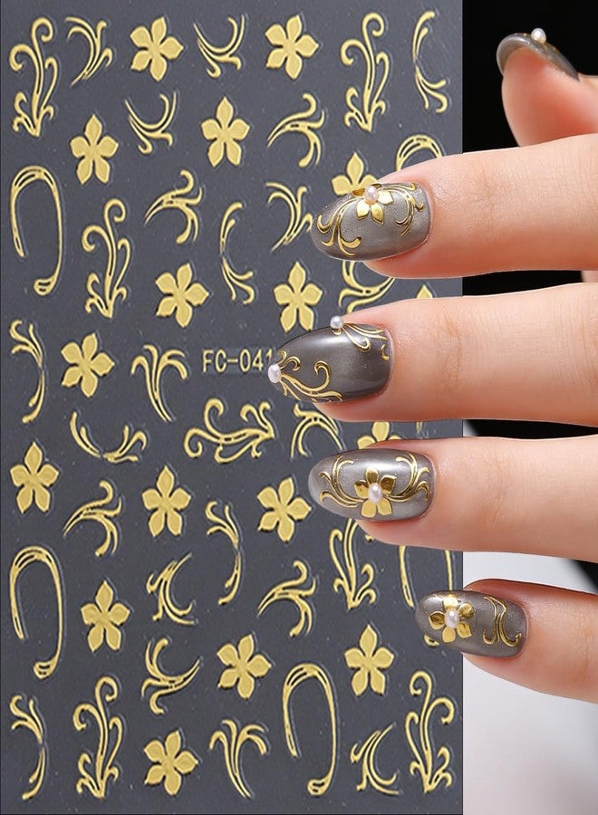 BYJKYEN 8 Sheets Spring Floral Nail Art Stickers Flower Nail Stickers with Hot Stamping Design 3D Self-Adhesive Flowers Grass Branches Nail Decals for Women Spring Summer DIY Manicure Supplies - Image 3