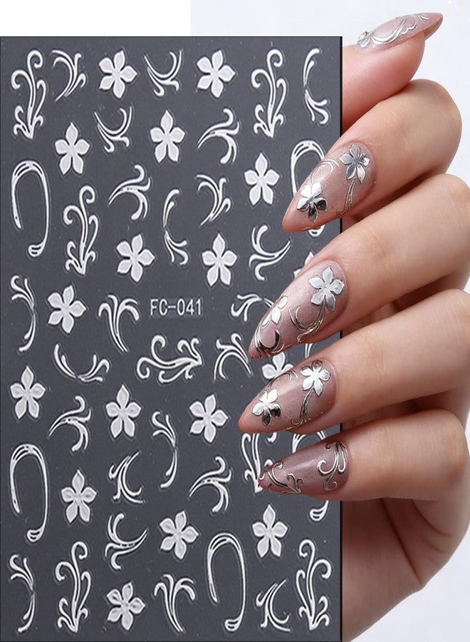 BYJKYEN 8 Sheets Spring Floral Nail Art Stickers Flower Nail Stickers with Hot Stamping Design 3D Self-Adhesive Flowers Grass Branches Nail Decals for Women Spring Summer DIY Manicure Supplies - Image 4