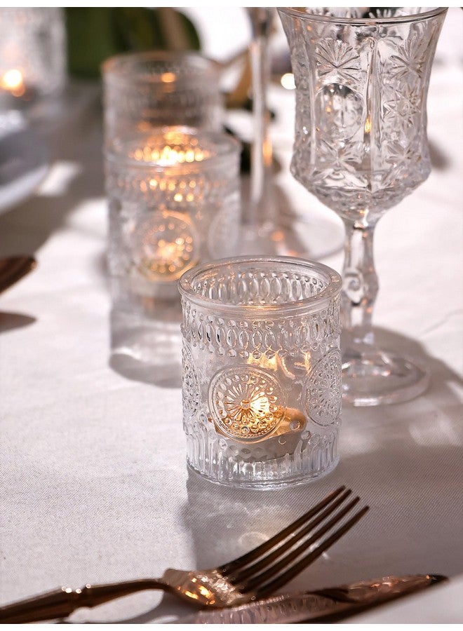 Devi 30 Pcs Assorted Clear Votive Candle Holders, Wedding Centerpieces Table Decorations, Glass Tea Lights Candle Holder for Party Decorations, Vintage Boho Candle Holders Bulk for Wedding Receptions  - Image 5