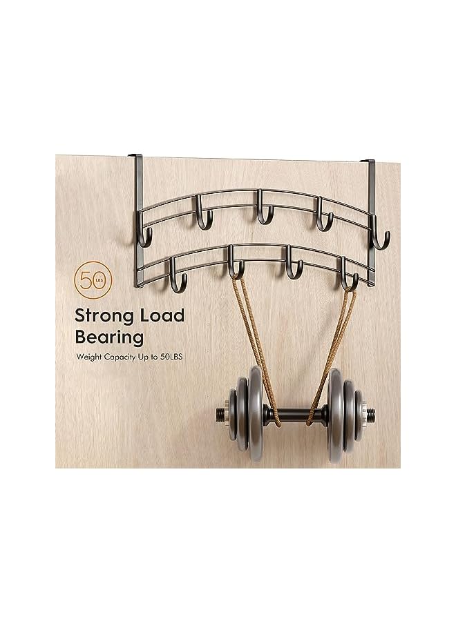 promass Over Door Hooks Rack - 9 Hook Over Door Hanger - Over Door Towel Rack - Over Door Hooks for Hanging Towels or Clothes - Over Door Towel Racks - for Bathroom, Bedroom or Laundry Room (Bronze) - Image 3