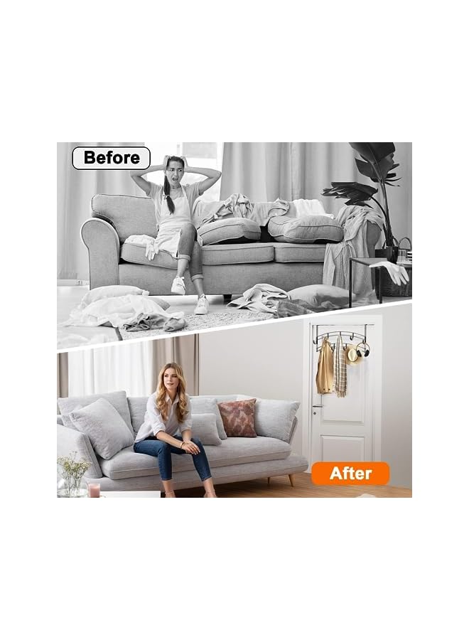 promass Over Door Hooks Rack - 9 Hook Over Door Hanger - Over Door Towel Rack - Over Door Hooks for Hanging Towels or Clothes - Over Door Towel Racks - for Bathroom, Bedroom or Laundry Room (Bronze) - Image 2